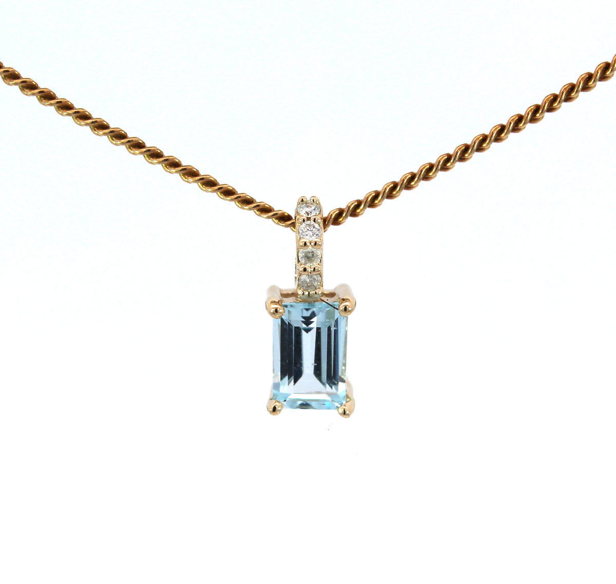 Large Baguette and Diamond Pendant House of Bond
